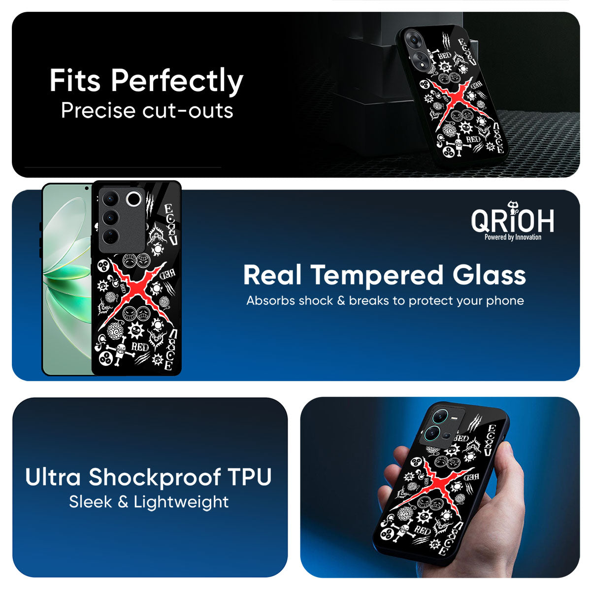 Red Zone Glass Case for Vivo T5 Pro 5G