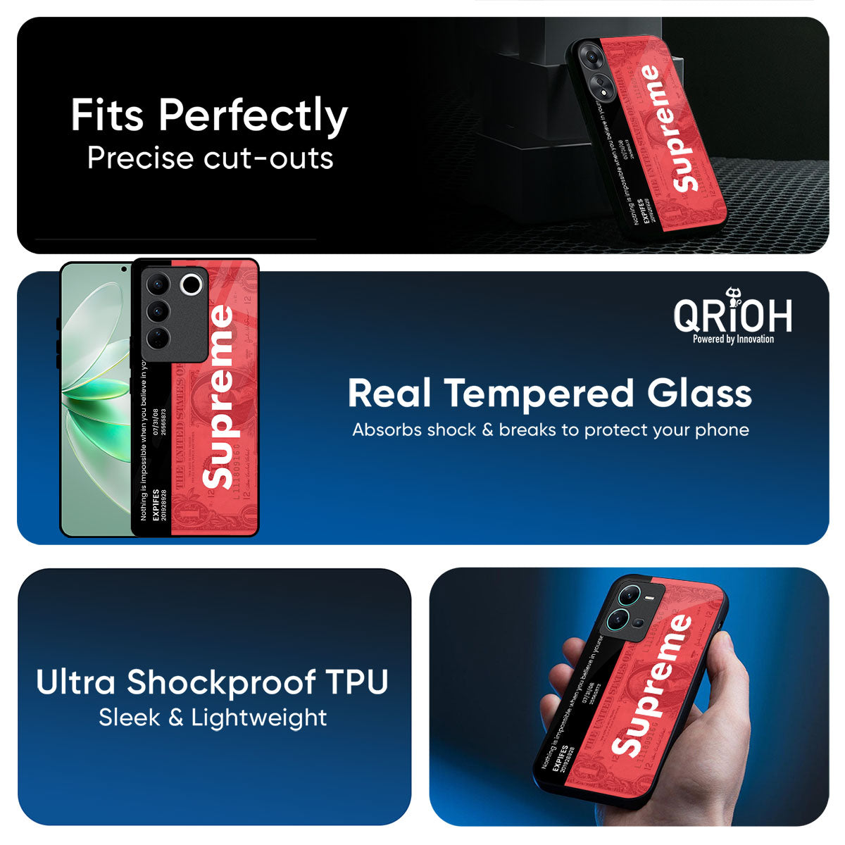 Supreme Ticket Glass Case for Vivo T5x 5G