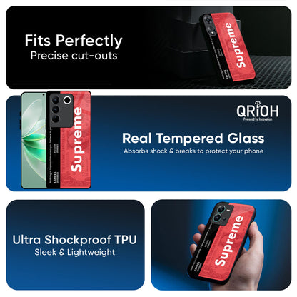 Supreme Ticket Glass Case for Vivo T5x 5G