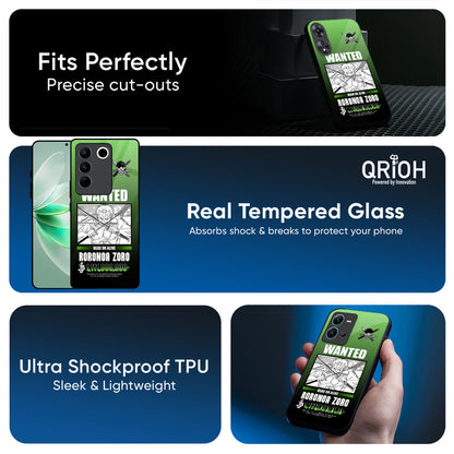 Zoro Wanted Glass Case for Vivo V50e 5G