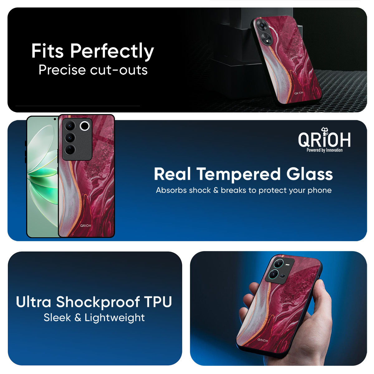 Crimson Ruby Glass Case for Vivo T4 5G