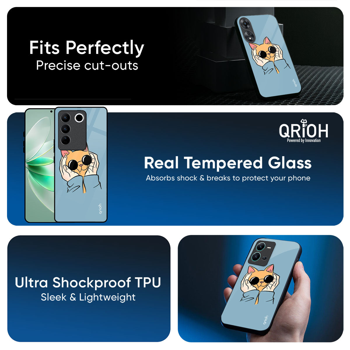 Adorable Cute Kitty Glass Case For iQOO 15R 5G