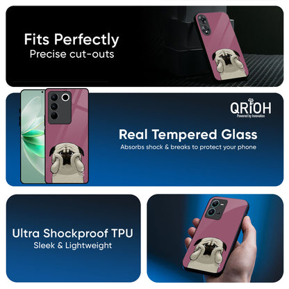 Funny Pug Face Glass Case For IQOO 15 5G