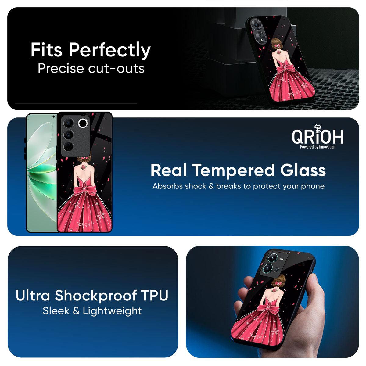 Fashion Princess Glass Case for Vivo T5 Pro 5G