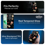 Black Spring Floral Glass Case for IQOO Z6 5G