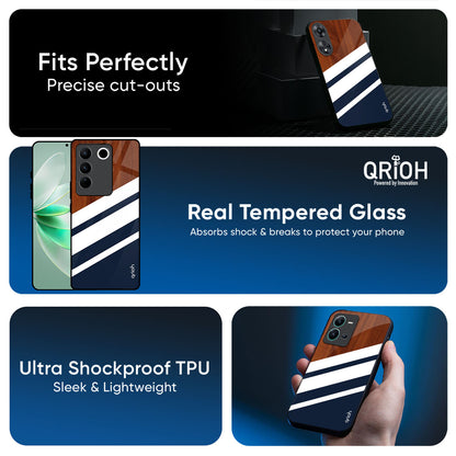 Bold Stripes Glass Case for Vivo V50 5G