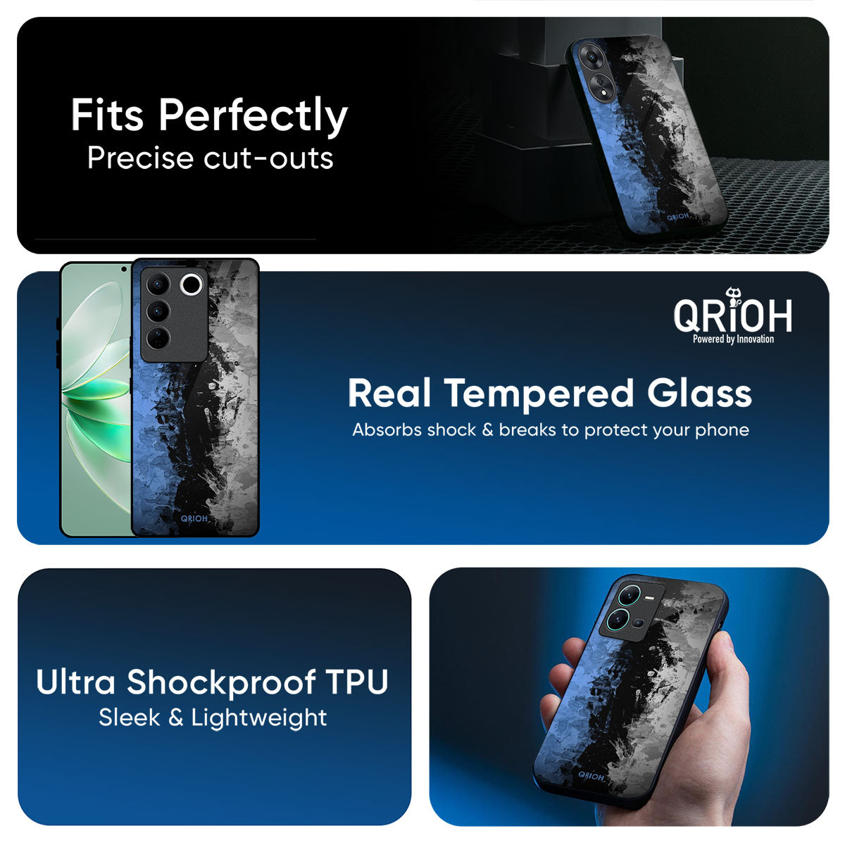 Dark Grunge Glass Case for iQOO Neo 10 5G