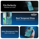 Blue Golden Glitter Glass Case for Vivo V40e 5G