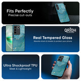 Blue Golden Glitter Glass Case for Vivo V70 FE 5G