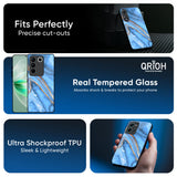 Vibrant Blue Marble Glass Case for Vivo Y31 5G