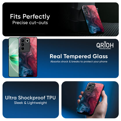 Blue & Red Smoke Glass Case for IQOO Z10x 5G