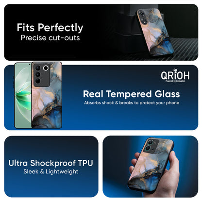 Marble Ink Abstract Glass Case for IQOO Z6 5G