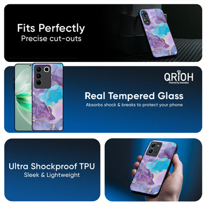 Alcohol ink Marble Glass Case for IQOO Z10R 5G