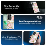 Geometrical Marble Glass Case for IQOO Z6 5G