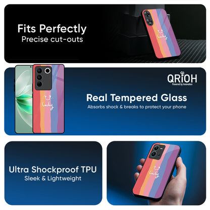 Lucky Abstract Glass Case for Vivo Y21 5G