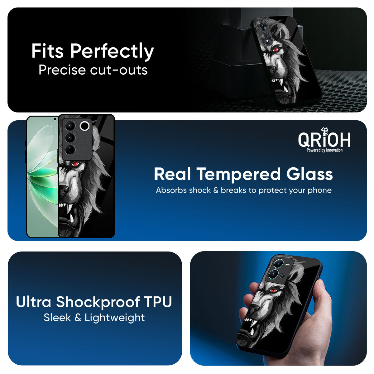 Wild Lion Glass Case for Vivo X200T 5G