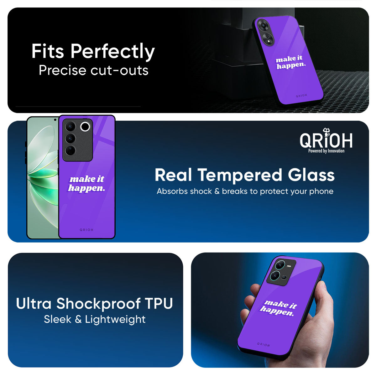 Make it Happen Glass Case for Vivo T5 Pro 5G