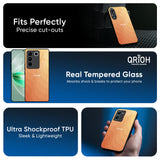 Orange Curve Pattern Glass Case for Vivo V40e 5G