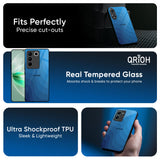 Blue Wave Abstract Glass Case for Vivo V50 5G