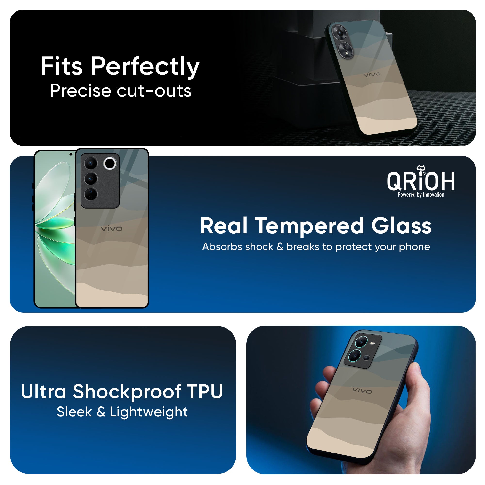 Abstract Mountain Pattern Glass Case for IQOO Z10x 5G