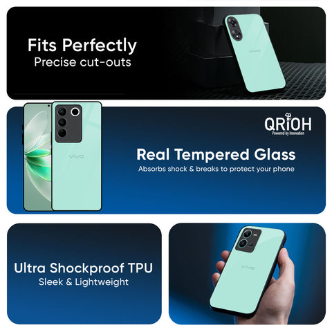 Teal Glass Case for Vivo V50e 5G
