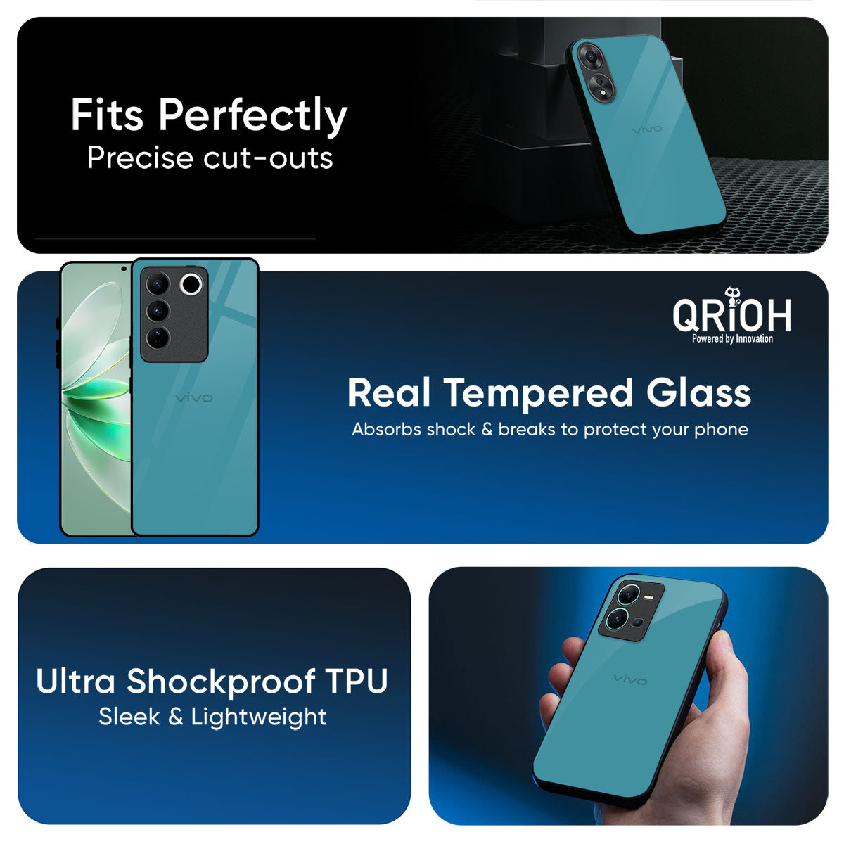 Oceanic Turquiose Glass Case for iQOO Neo 10R 5G