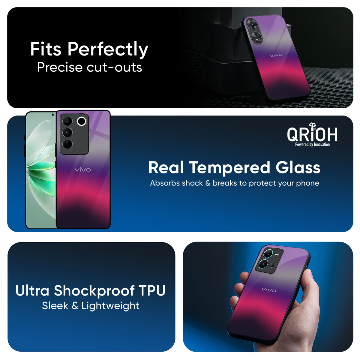 Pink Horizon Glass Case for Vivo V70 FE 5G