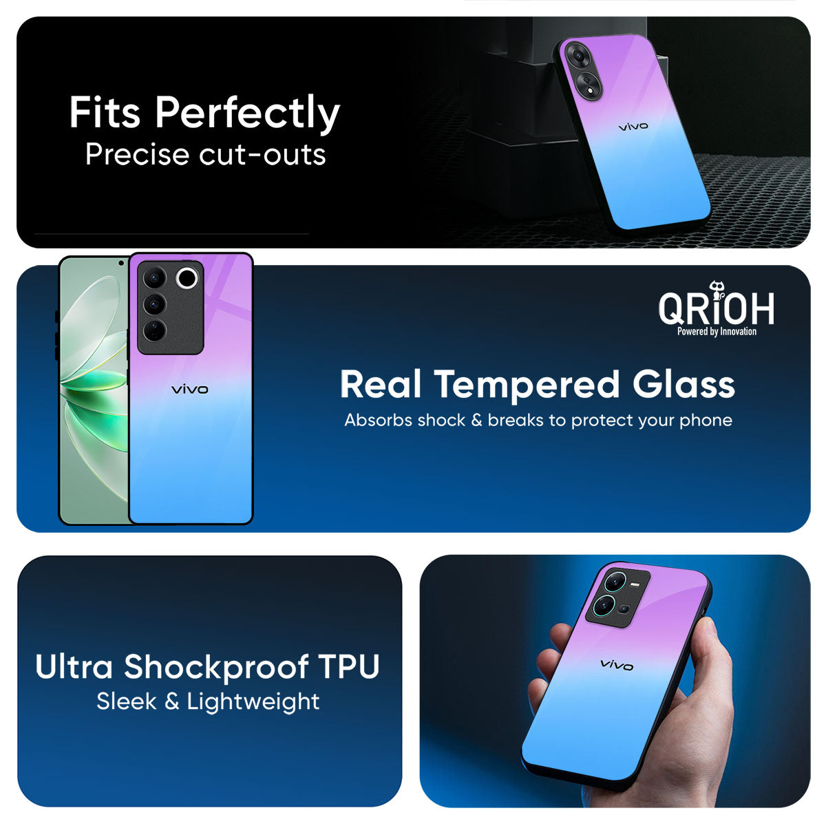 Unicorn Pattern Glass Case for Vivo V70 FE 5G