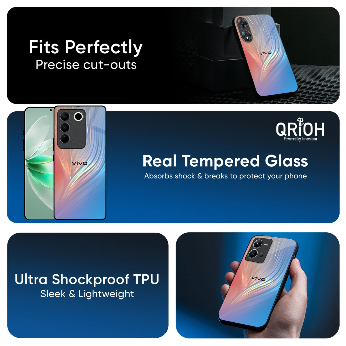 Mystic Aurora Glass Case for Vivo Y31 5G