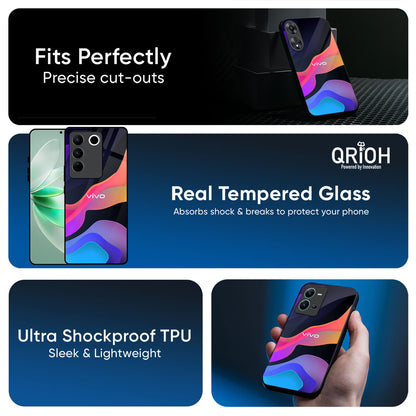Colorful Fluid Glass Case for Vivo Y21 5G