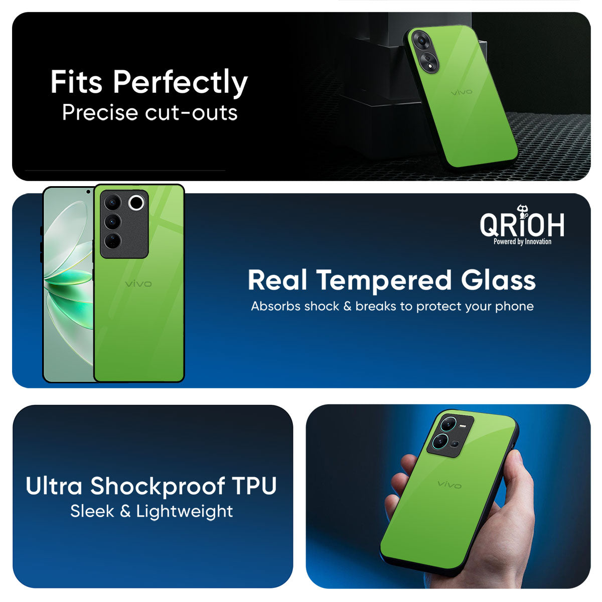 Paradise Green Glass Case For Vivo Y31 5G