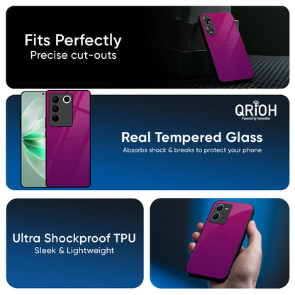 Magenta Gradient Glass Case For Vivo Y31 5G