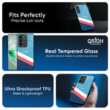 Pink & White Stripes Glass Case For Vivo T4x 5G