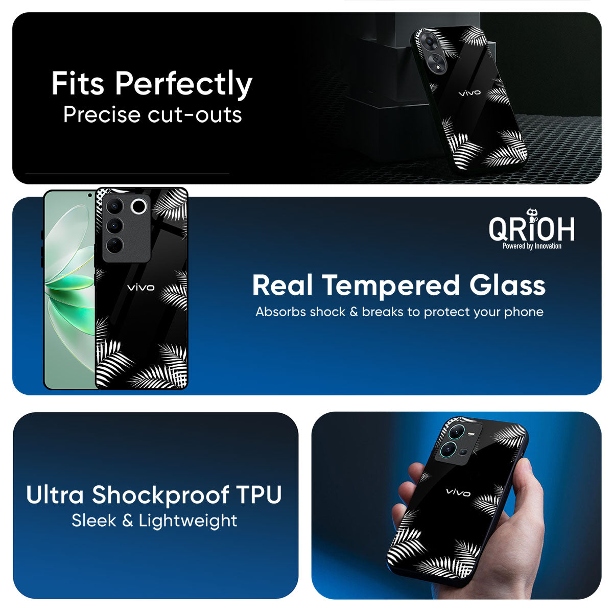 Zealand Fern Design Glass Case For Vivo T4 5G