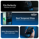 Polygonal Blue Box Glass Case For Vivo T4x 5G