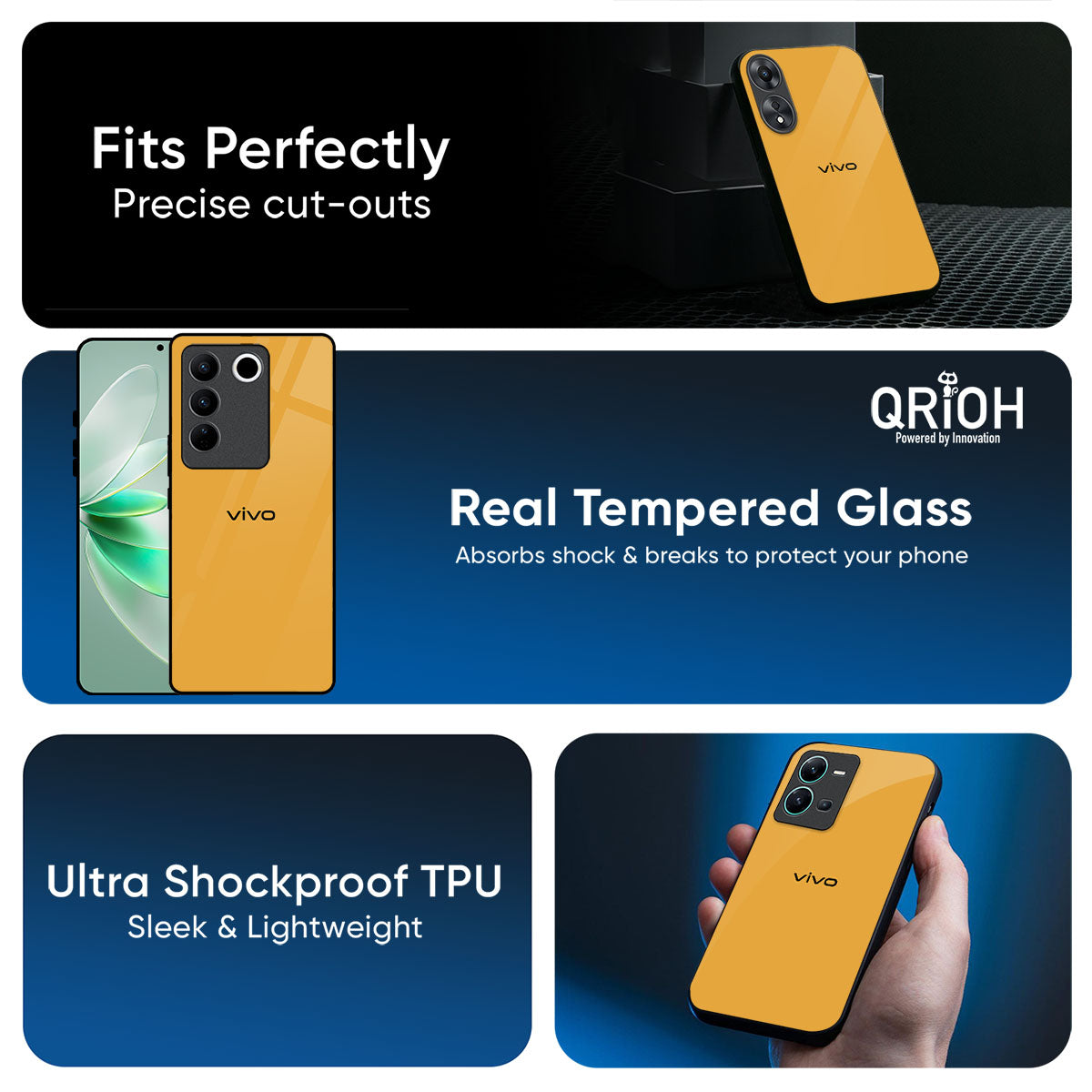 Fluorescent Yellow Glass case for Vivo Y31 5G