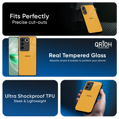 Fluorescent Yellow Glass case for Vivo Y31 5G