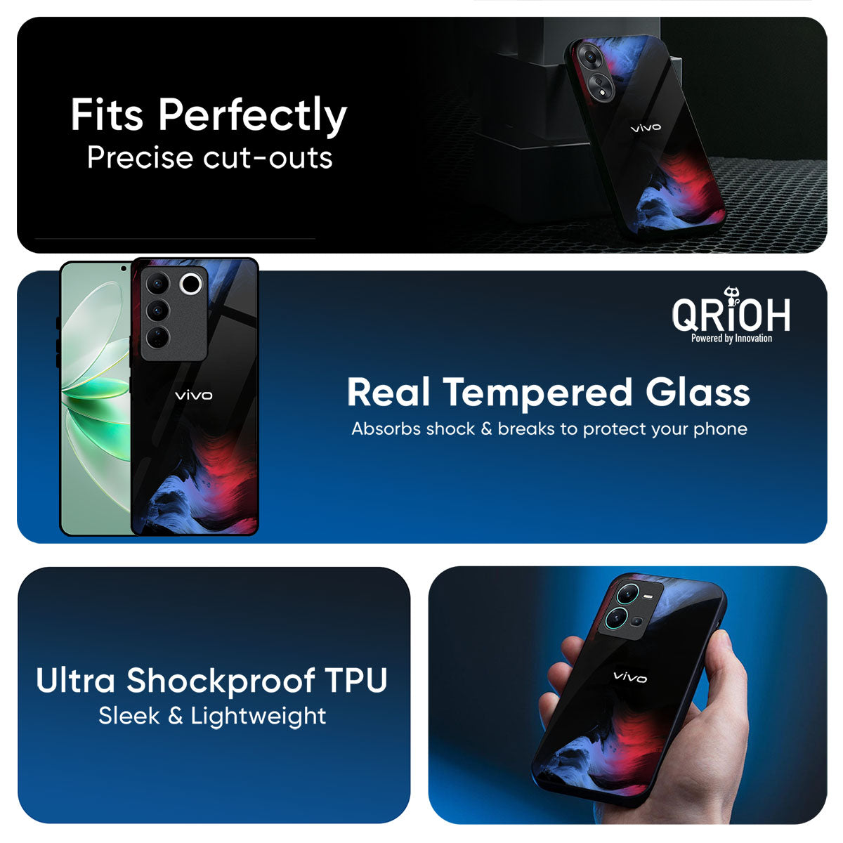 Fine Art Wave Glass Case for Vivo Y200e 5G