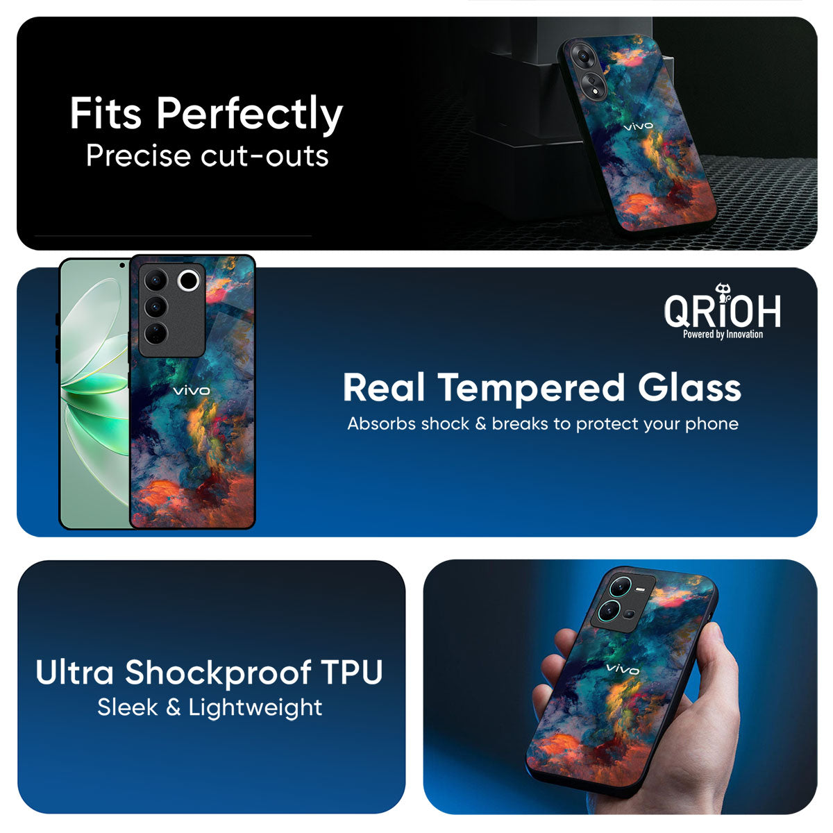 Colored Storm Glass Case for Vivo V50 5G