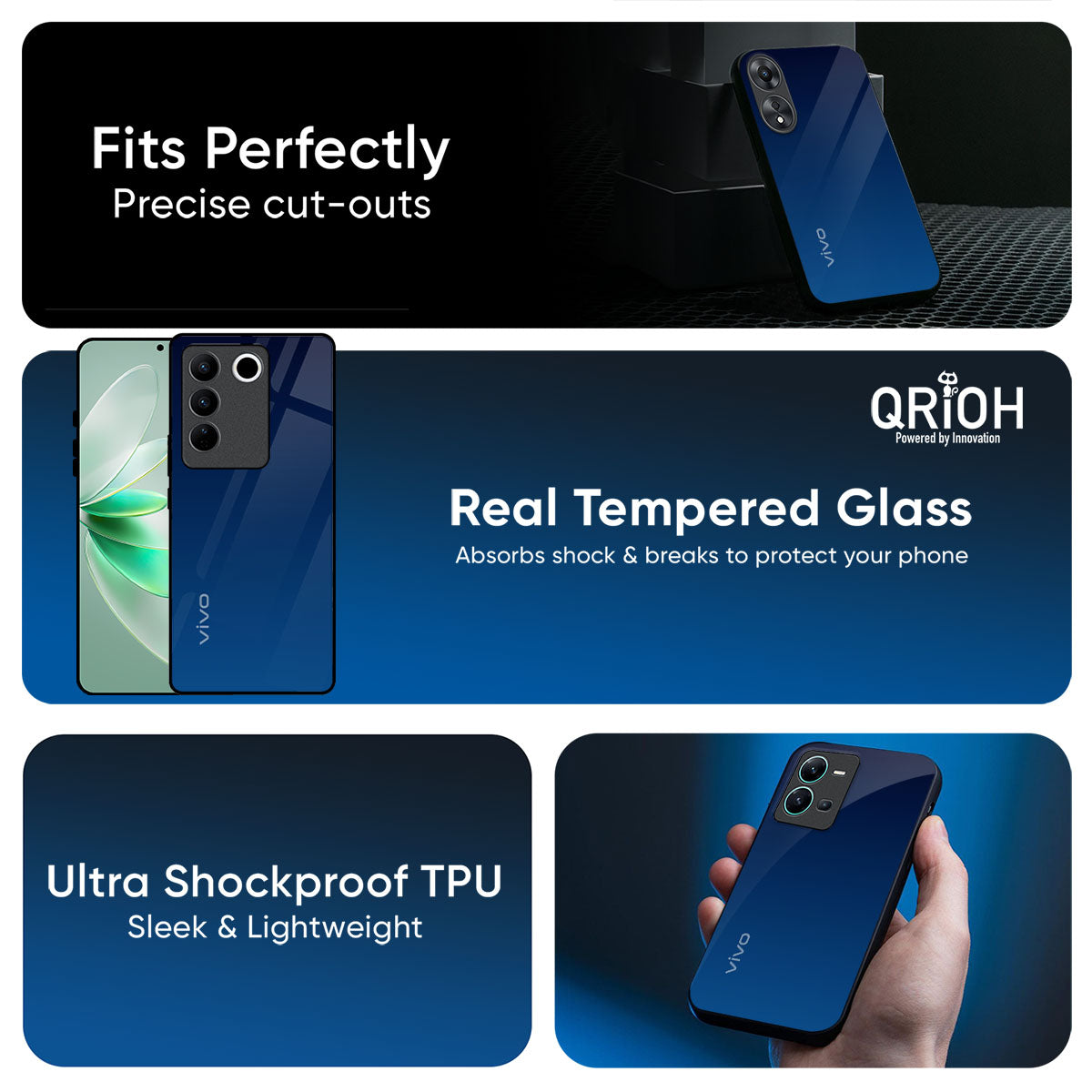 Very Blue Glass Case for Vivo Y31 5G