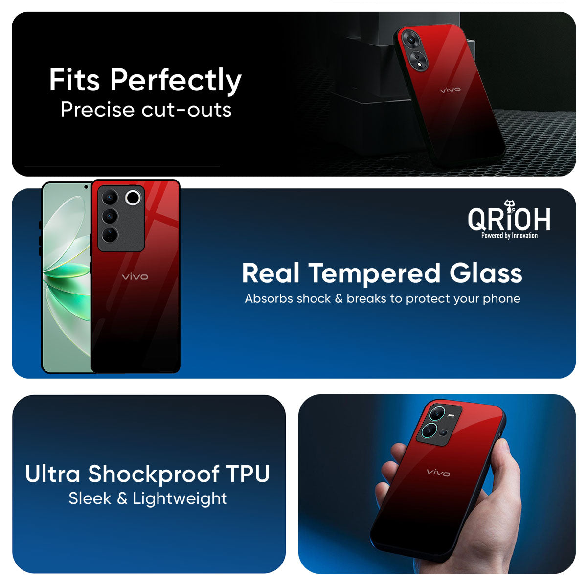 Maroon Faded Glass Case for Vivo T4 5G