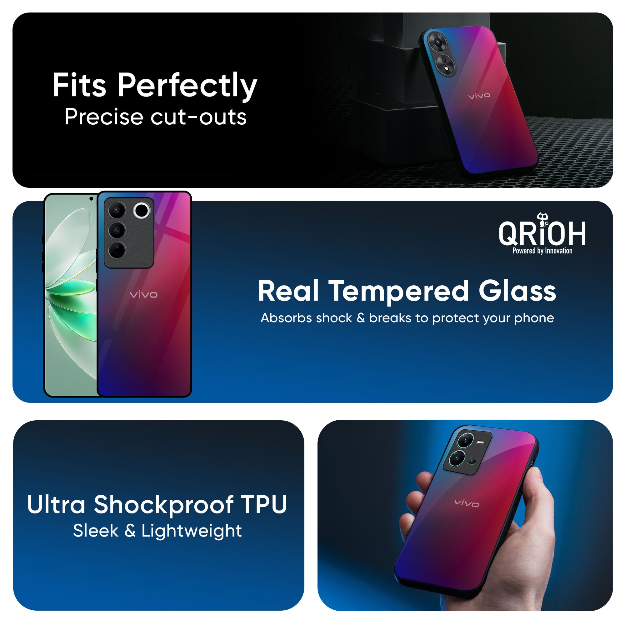 Magical Color Shade Glass Case for Vivo T4 5G