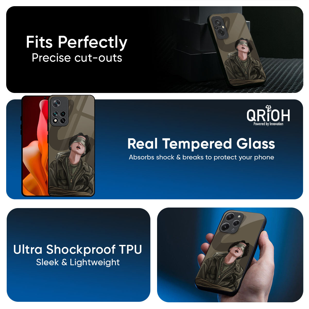 Blind Fold Glass Case for Mi 15 5G