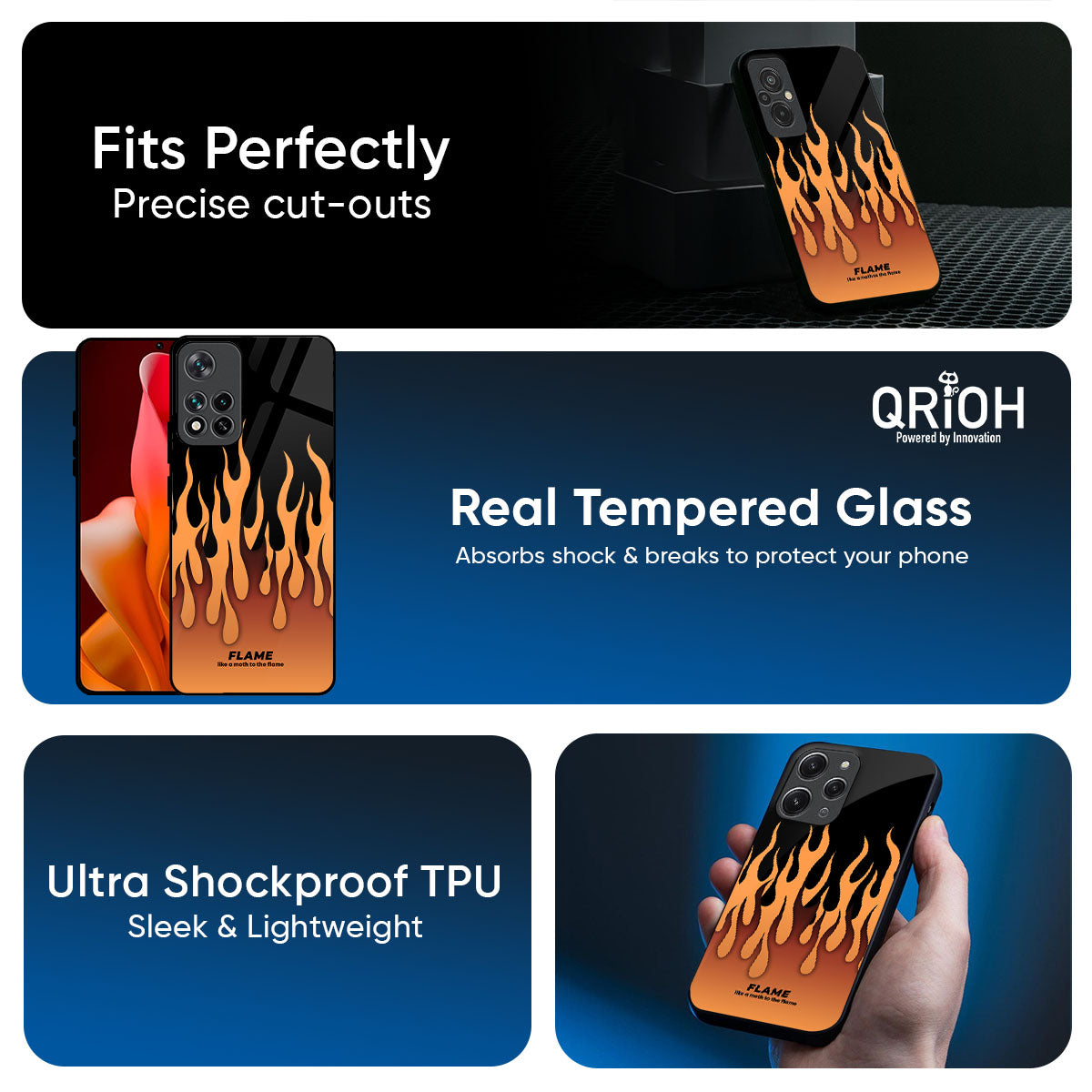 Fire Flame Glass Case for Xiaomi 17 Ultra 5G
