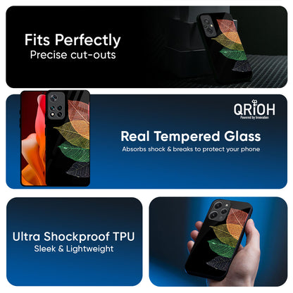Colorful Leaves Glass Case for Mi 15 5G