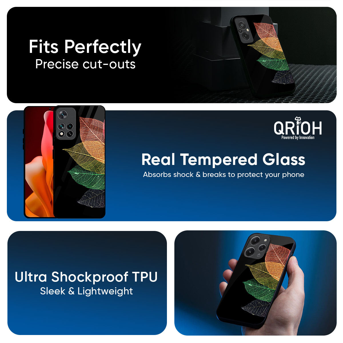 Colorful Leaves Glass Case for Xiaomi 17 Ultra 5G
