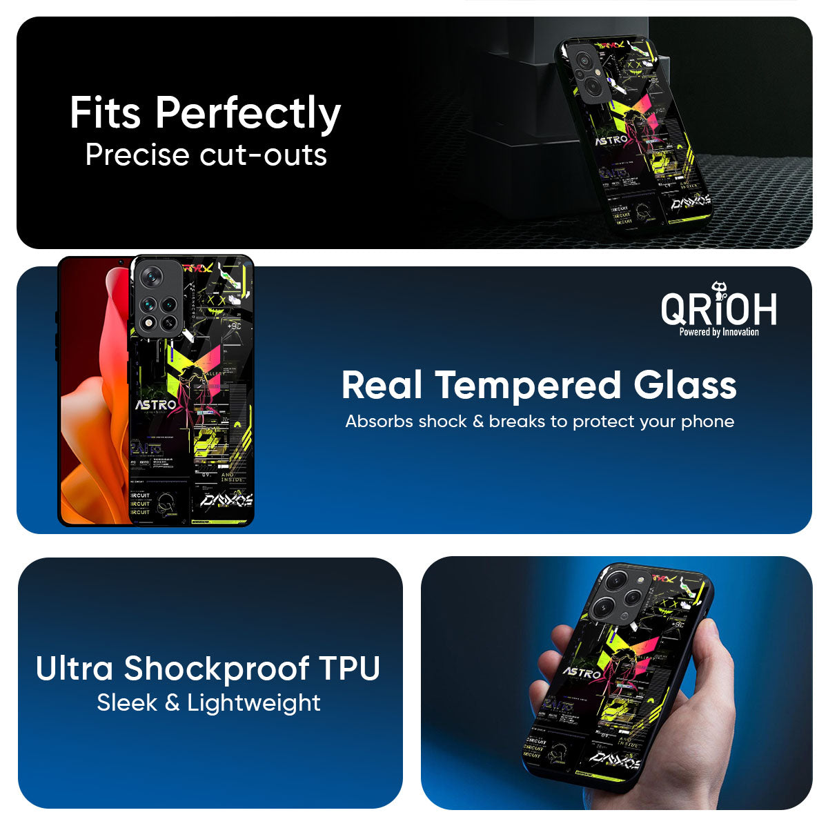 Astro Glitch Glass Case for Mi 15 5G