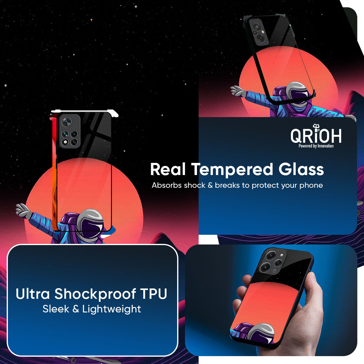 Retro Astronaut Glass Case for Xiaomi 17 Ultra 5G