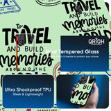 Travel Stamps Glass Case for Redmi Note 15 Pro 5G