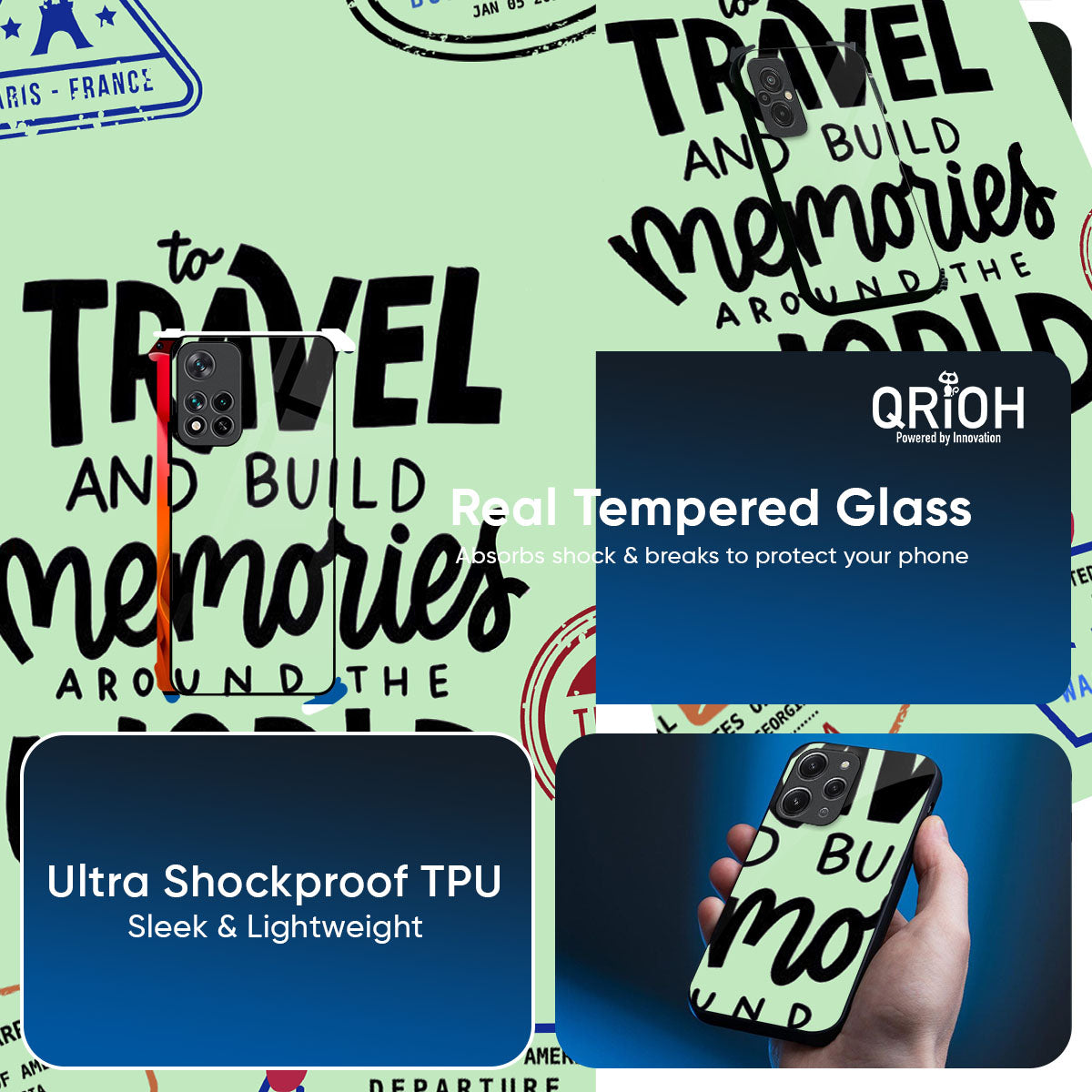 Travel Stamps Glass Case for Xiaomi 17 Ultra 5G